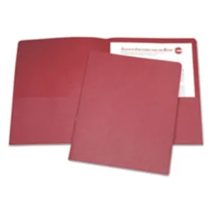 DOUBLE POCKET PORTFOLIO, LETTER SIZE, RED, 25CT-BOX (5 BOXES PER PACK)