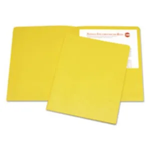 DOUBLE POCKET PORTFOLIO, LETTER SIZE, YELLOW, 25CT-BOX (5 BOXES PER PACK)