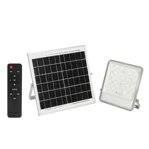 100W LED Floodlight Outdoor with Solar Panel, IP65 Waterproof, 1700 Lumens, Wall Light Work Lighting for Garage, Garden, etc