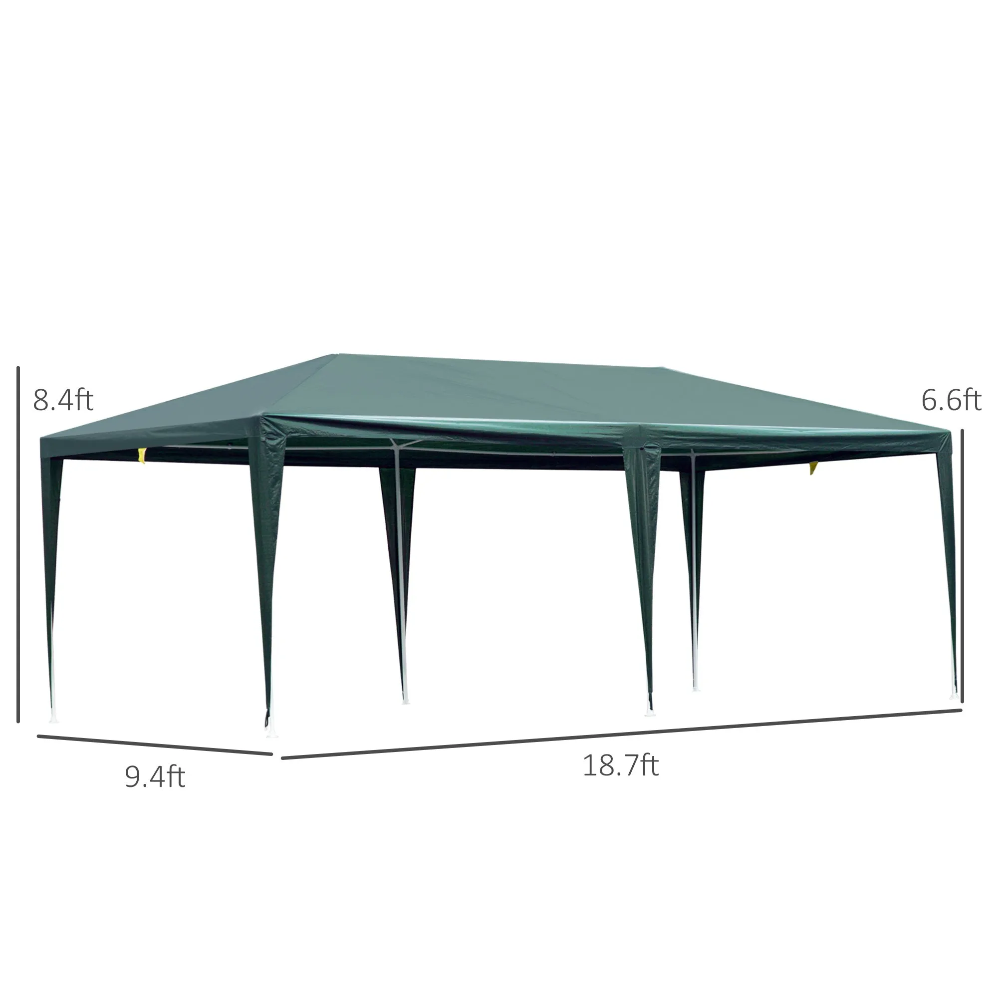 19x9 ft Party Gazebo Canopy Tent with Removable Mesh Netting - Dark Green