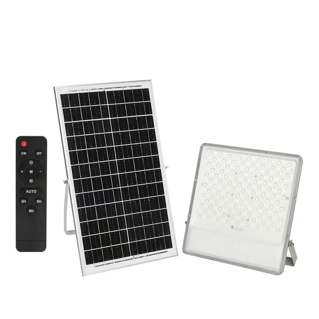 300W LED Floodlight Outdoor with Solar Panel, IP65 Waterproof, 3000 Lumens, Wall Light Work Lighting for Garage, Garden, Warehouse, Parking Lot etc