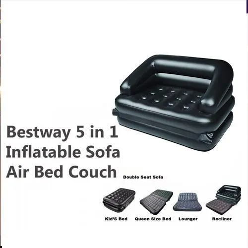 867 -5 in 1 Inflatable Three Seater Air Sofa Cum Bed with Free Electric Air Pump