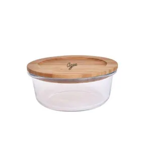 Agee Glass Container W Bamboo Lid 400ml