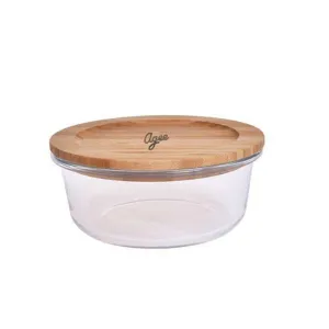 Agee Glass Container W Bamboo Lid 650ml