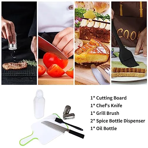 AOFUXTI Camping Cooking Utensils Set - 25 Pieces Camping Kitchen Equipment, Compact and Portable Camper Accessories, Perfect for Travel, Picnic, RV, Camping, BBQ, Party