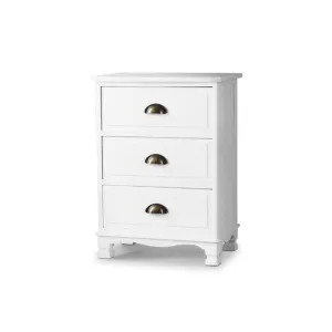 Artiss Vintage Bedside Table Chest Storage Cabinet Nightstand White