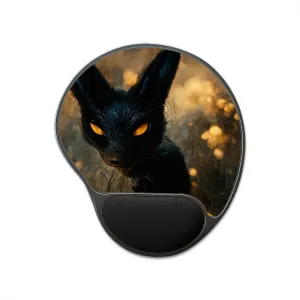 Black and Orange Kitty  Mouse Pad With Wrist Rest