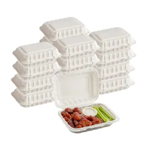 *BULK* 9"X6" Eco Friendly Microwavable , Food Containers with Clamshell Hinged Lid