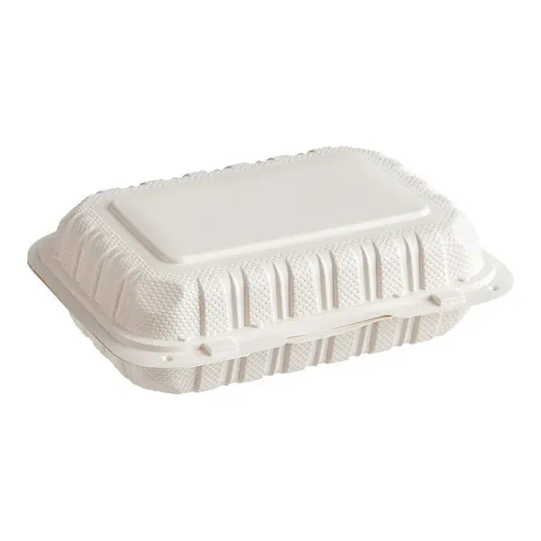 *BULK* 9"X6" Eco Friendly Microwavable , Food Containers with Clamshell Hinged Lid