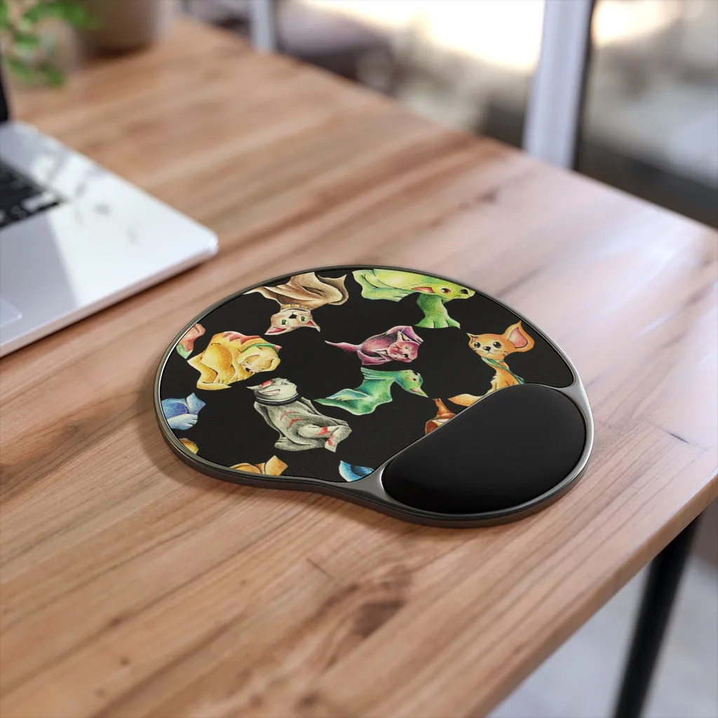 Cat Pattern Mouse Pad With Wrist Rest