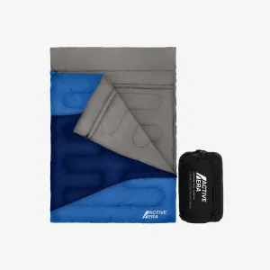 Double Sleeping Bag - Extra Large Queen Size - 3 Seasons - Blue