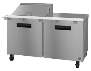 Hoshizaki SR60A-12M 60" 2 Door Mega Top Stainless Steel Refrigerated Sandwich Prep Table