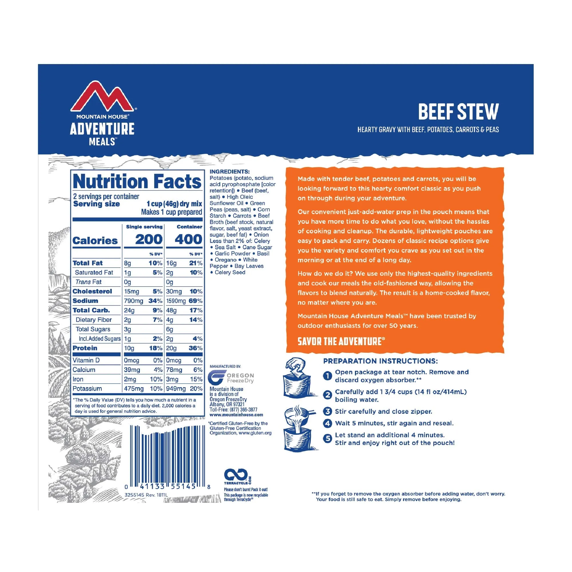 Mountain House - Beef Stew Pouch - 4 Pack