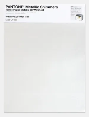 Pantone Metallic Shimmers Textile Paper Metallic Sheet 20-0087 Lead Crystal