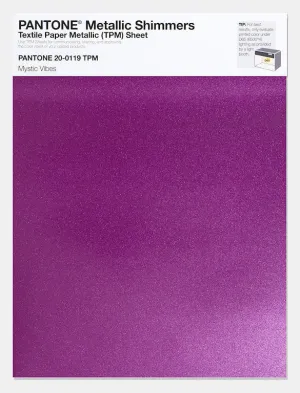 Pantone Metallic Shimmers Textile Paper Metallic Sheet 20-0119 Mystic Vibes