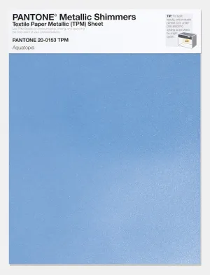 Pantone Metallic Shimmers Textile Paper Metallic Sheet 20-0153 Aquatopia