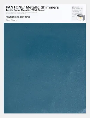 Pantone Metallic Shimmers Textile Paper Metallic Sheet 20-0167 Steel Shards