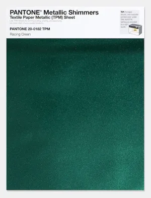 Pantone Metallic Shimmers Textile Paper Metallic Sheet 20-0182 Racing Green