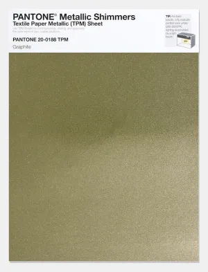 Pantone Metallic Shimmers Textile Paper Metallic Sheet 20-0188 Graphite