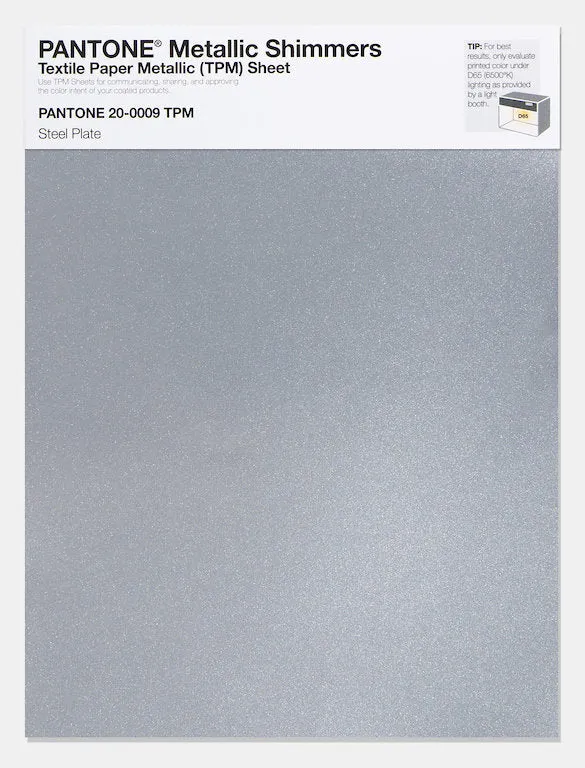 Pantone Metallic Shimmers Textile Paper Metallic (TPM) Sheet 20-0009 Steel Plate