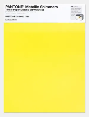 Pantone Metallic Shimmers Textile Paper Metallic (TPM) Sheet 20-0040 Luxe Lemon