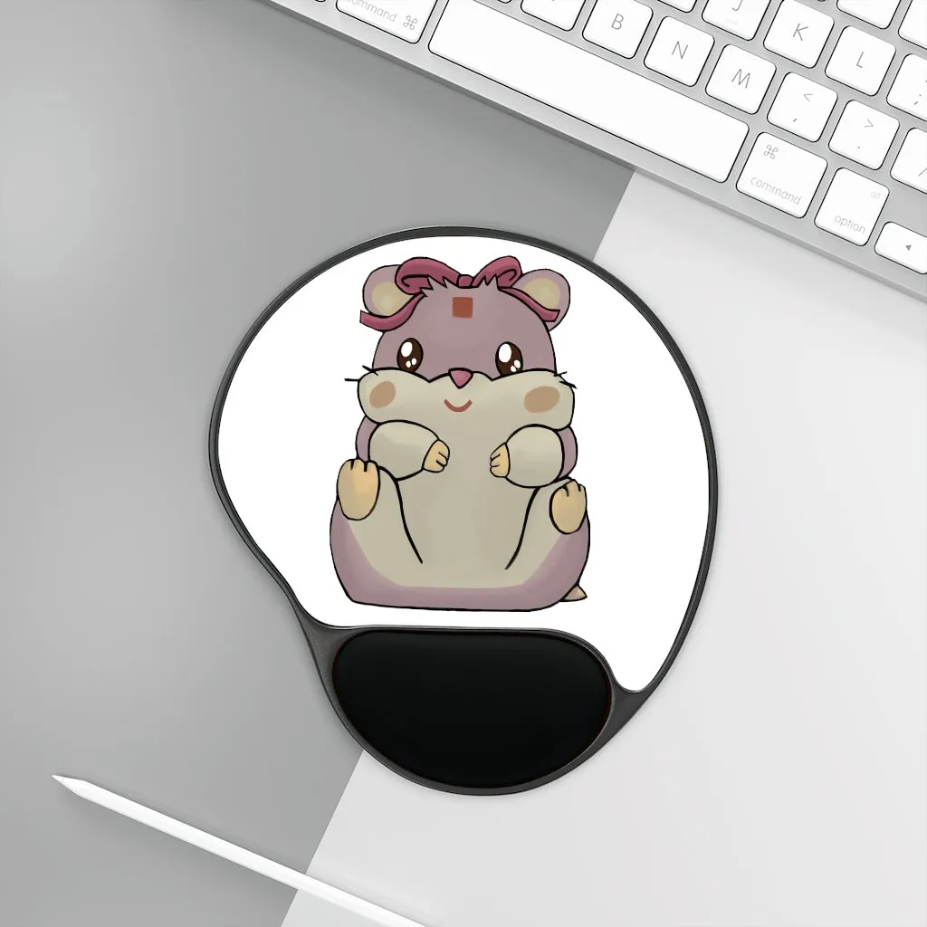 Purple Hamster Mouse Pad With Wrist Rest