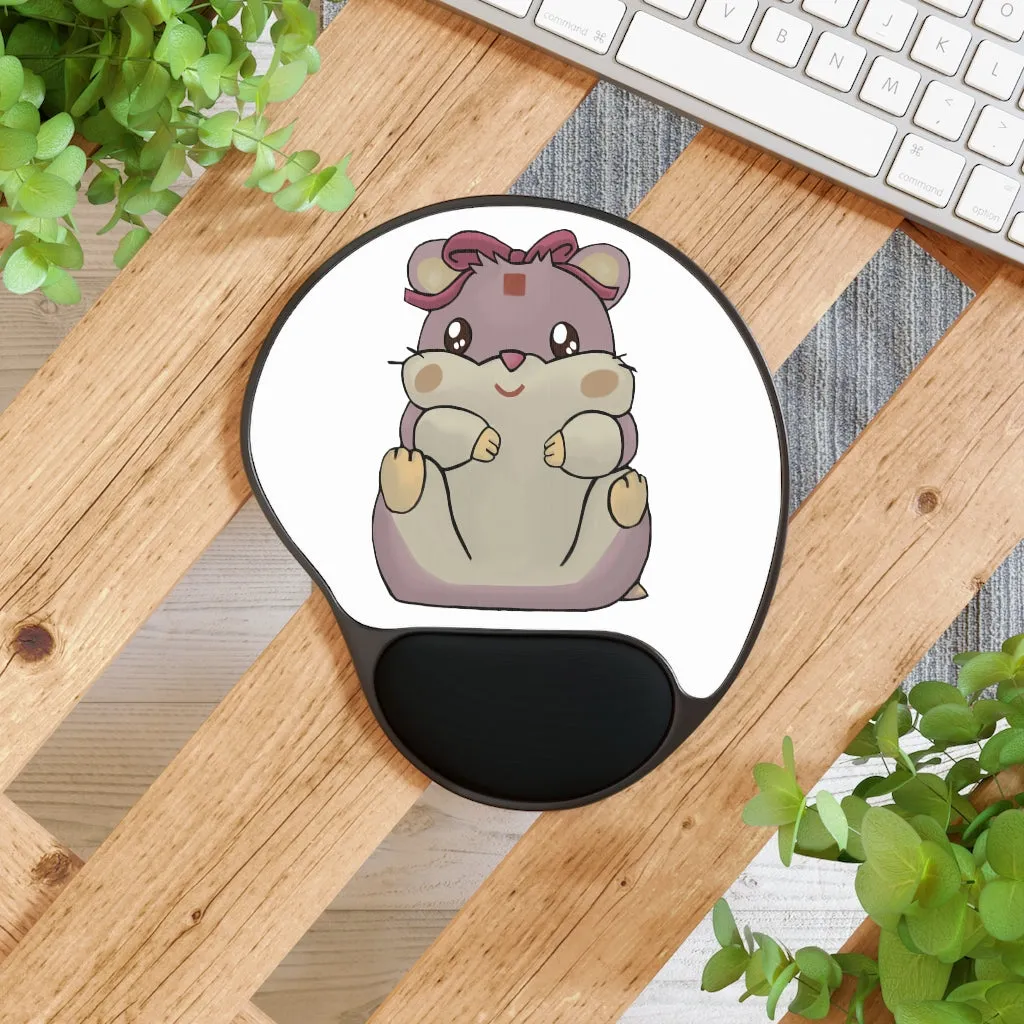 Purple Hamster Mouse Pad With Wrist Rest