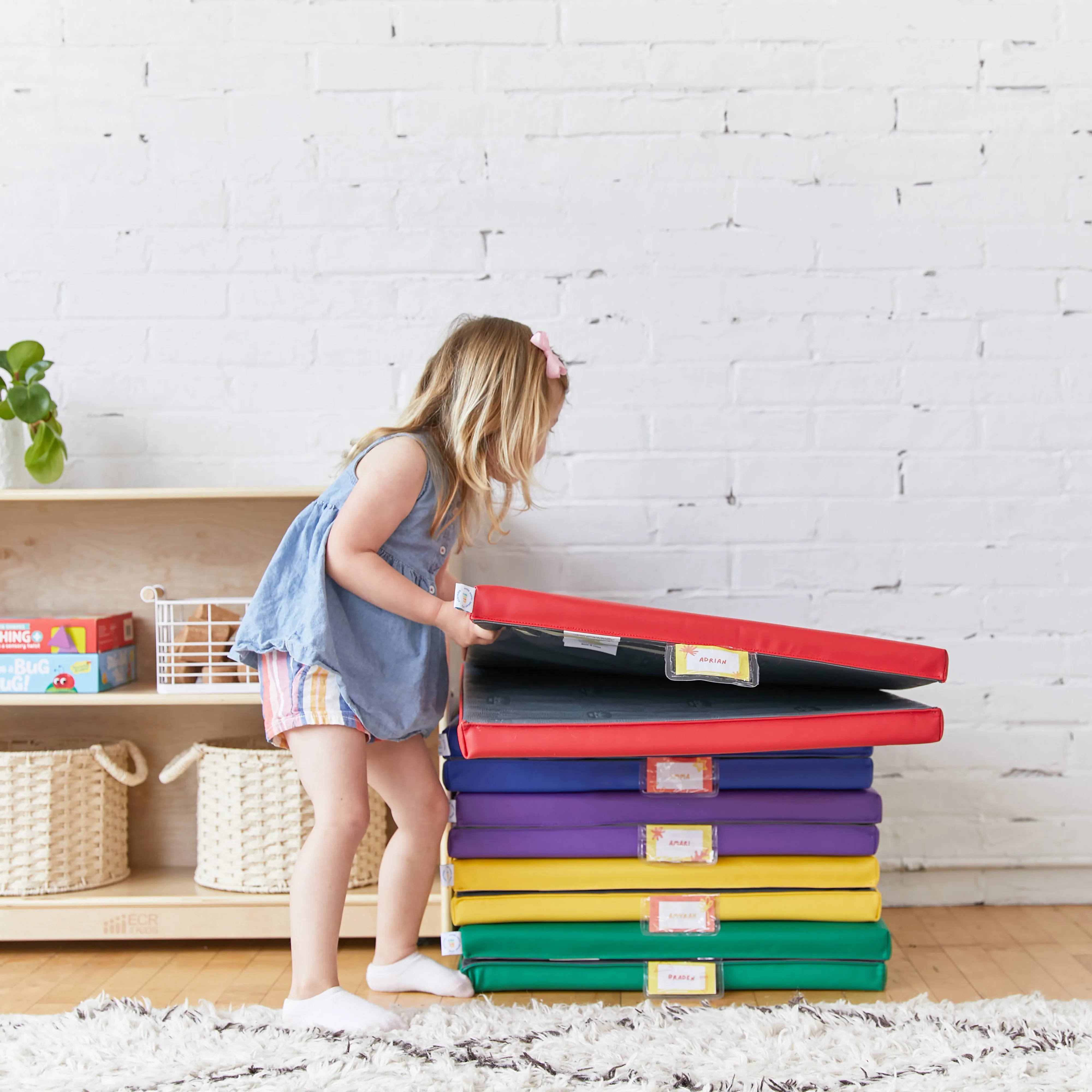 SoftZone Folding Rainbow Rest Mats, Classroom Furniture, 5-Piece